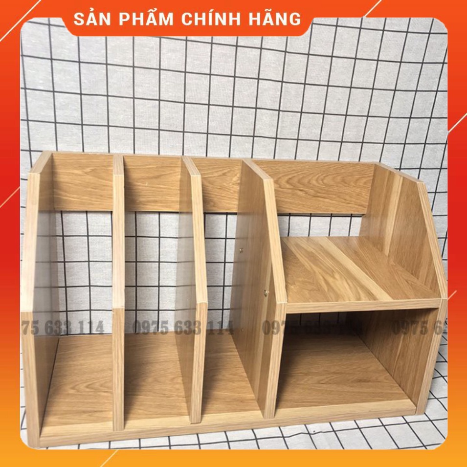 Kệ sách để bànFREESHIPKệ gỗ để hồ sơ văn phòng nhiều ngăn, nhỏ gọn cao cấp (K3)