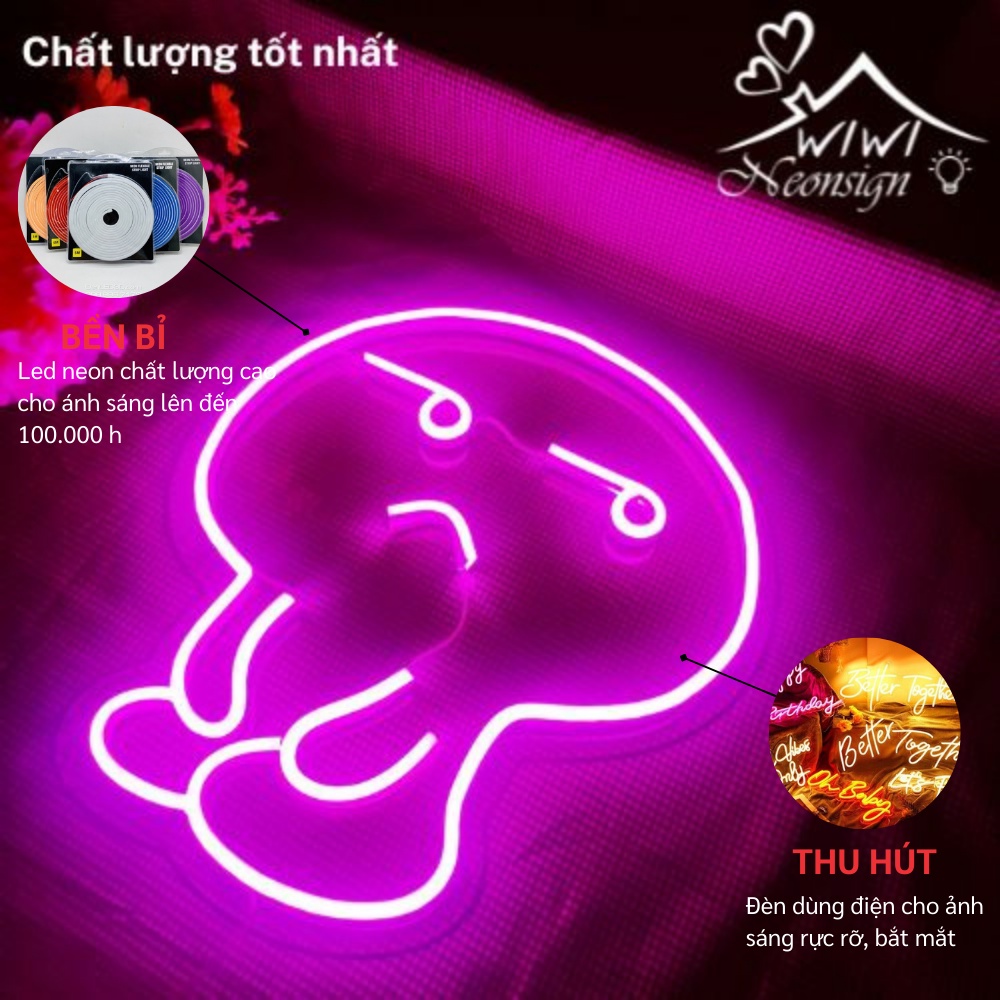 Đèn led neon hình icon dễ thương | 30x26 cm | Đèn led neon theo yêu cầu trang trí decor quà tặng cực chất