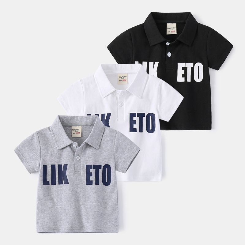 Áo polo SOFFNY tay ngắn bằng cotton thời trang mùa hè thích hợp cho bé