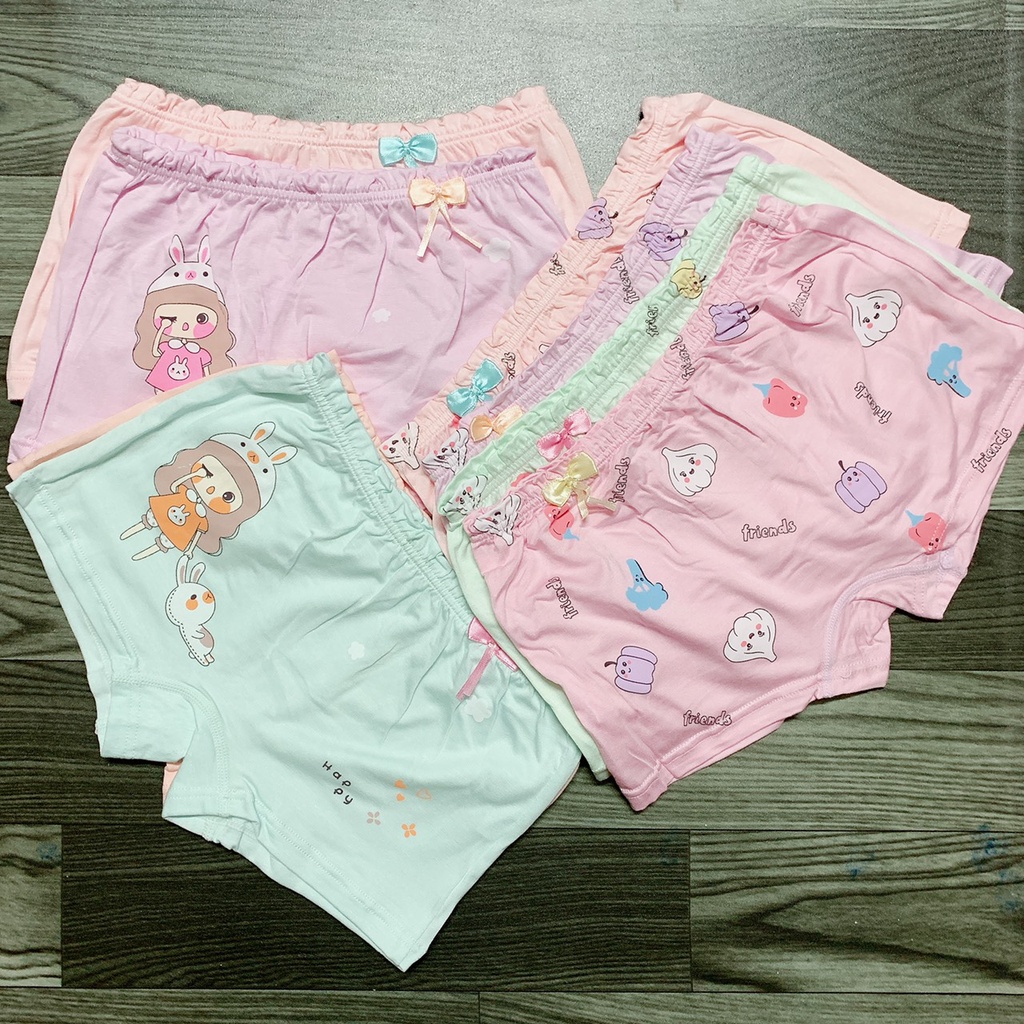Quần Chíp Bé Gái,Quần Lót Bé Gái combo 4 cái Kháng Khuẩn vải Cotton phong cách Hàn Quốc
