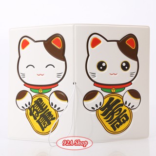 Vỏ hộ chiếu Passport hoạt hình lucky cat 3D