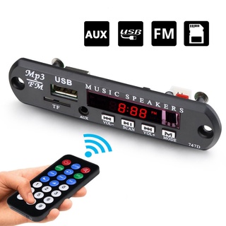Car 5V 12V MP3 Module Decoder Board TF FM Radio Speaker Audio Player AUX 3.5MM USB Power Supply + Remote Control