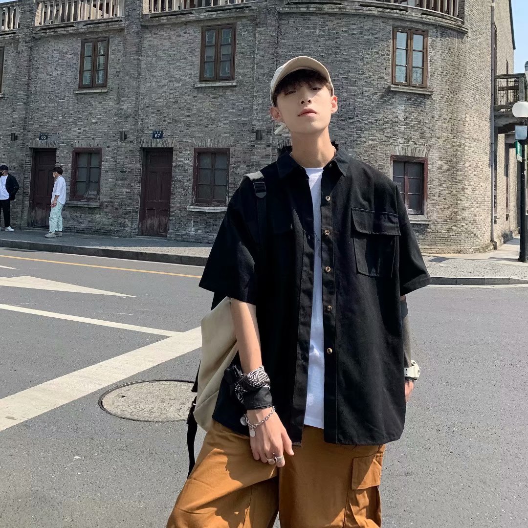 Áo Sơ Mi Nam Tay Ngắn Thời Trang Hàn Quốc 2021
