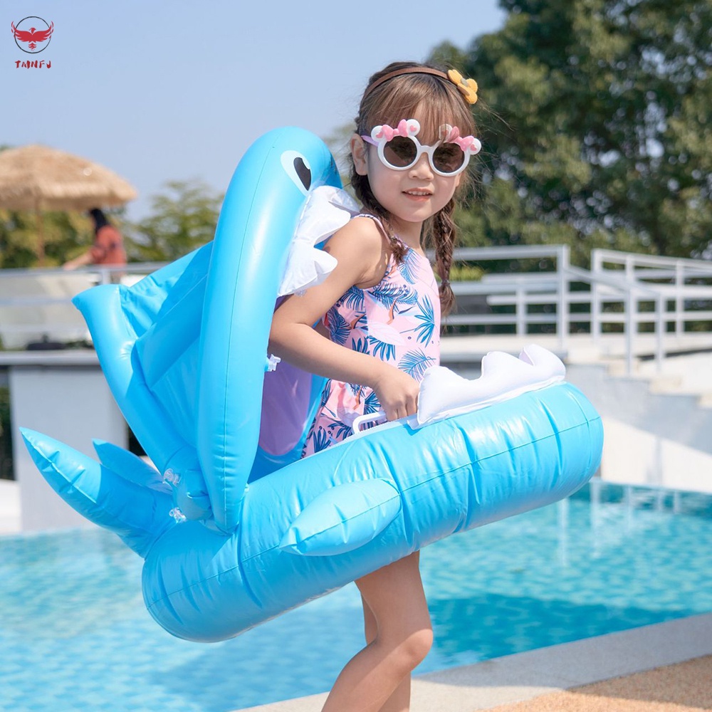 Phao Bơi Hình Cá Mập Dễ Thương Có Mái Che An Toàn Siêu Bền Cho Bé