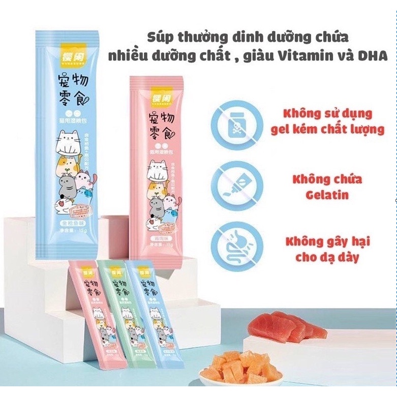 Soup Thưởng Cho Mèo Thanh 15g - Súp Thưởng Shizuka Nhật Bản