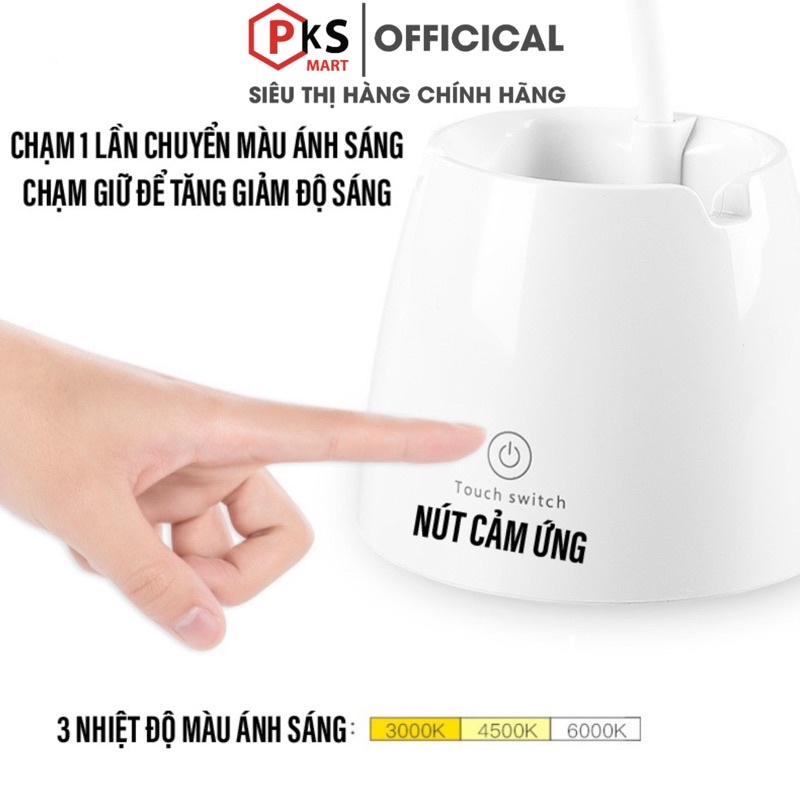 Đèn LED Học Để Bàn Đèn Kẹp Bàn Mini Có Ánh Sáng Vàng Chống Cận Thị Sạc Pin Tích Điện 4-6h Tăng Giảm Độ Sáng Giá Rẻ