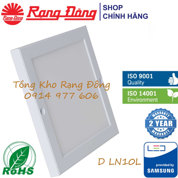 [CHÍNH HÃNG] Đèn LED Ốp trần Mỏng Vuông 18W Rạng Đông , Kích Thước 22x22- Bảo Hành 2 Năm - Model: D LN10L