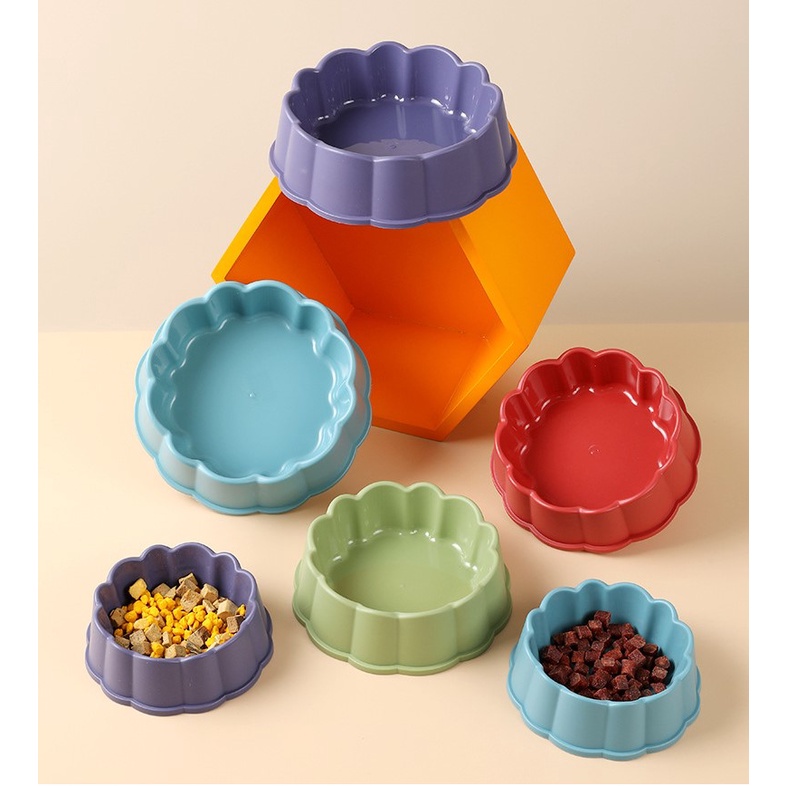 chén nhựa hoa cho chó mèo