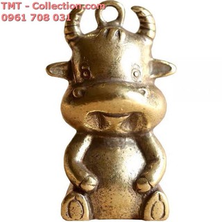Tượng đồng móc khóa con trâu cute rang trí thú vị cho bàn làm việc-TMT Collection-SP001518