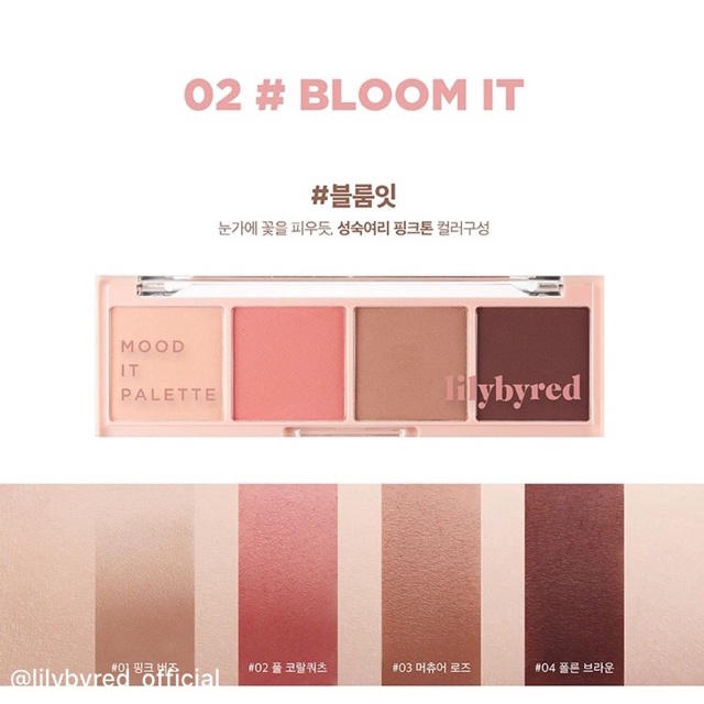 BẢNG PHẤN MẮT 4 Ô MÀU SIÊU XINH LILYBYRED MOOD IT PALETTE 5.8G CHÍNH HÃNG - 9978