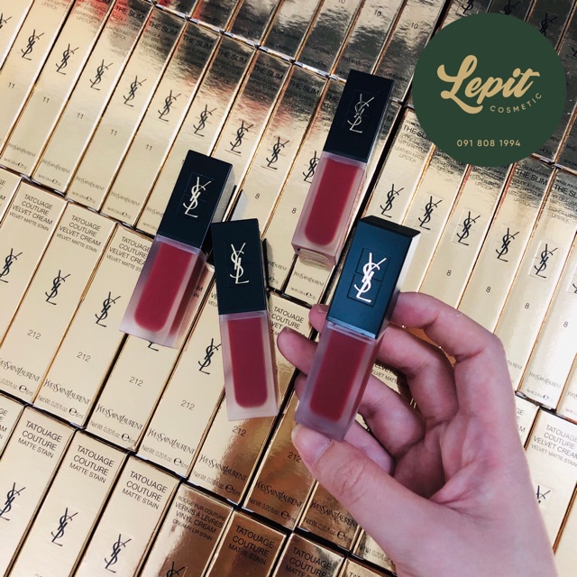 Son Ysl Tatouage Couture Velvet Cream Matte Lip Stain 212-211-216-204 Rouge Rebel bản mới 2020