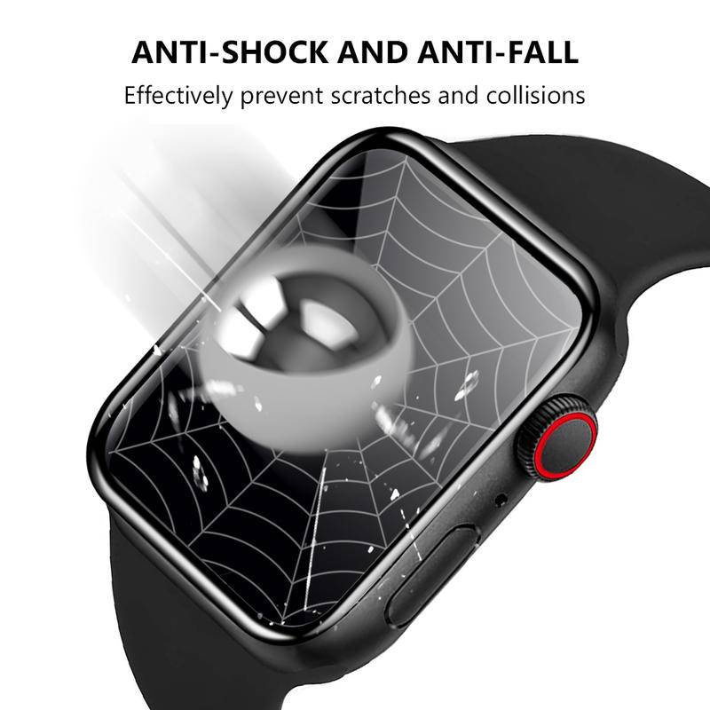 Kính Cường Lực Viền Cong 3D Cho Đồng Hồ Thông Minh Apple Watch Ultra Series 8 7 6 5 4 3 2 1 SE 49mm 45mm 44mm 40mm 41mm 42mm 38mm
