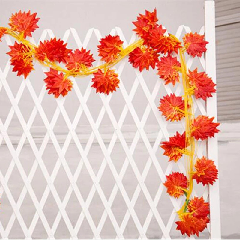 Dây Lá Phong Giả Dài 2.4M Dùng Trang Trí Tiệc Cưới / Giáng Sinh / Halloween / Giáng Sinh