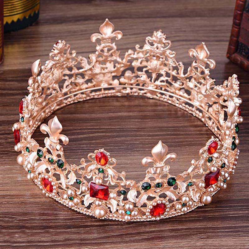 Vương miện dành cho cô dâu đính hạt ngọc trai giả