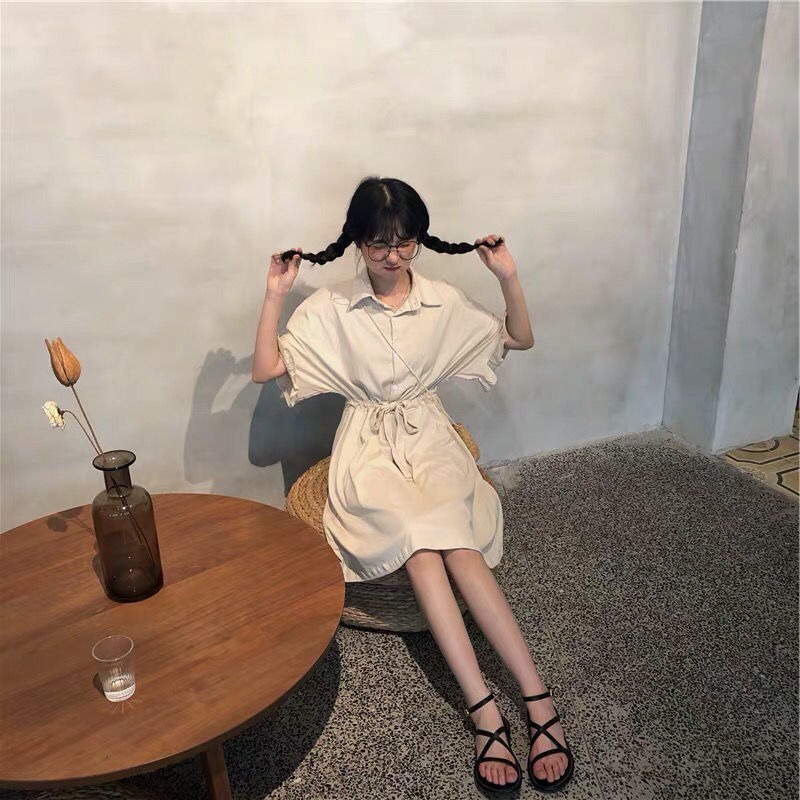 Đầm kiểu Perty cổ bẻ vừa vặn thời trang trẻ trung cho nữ