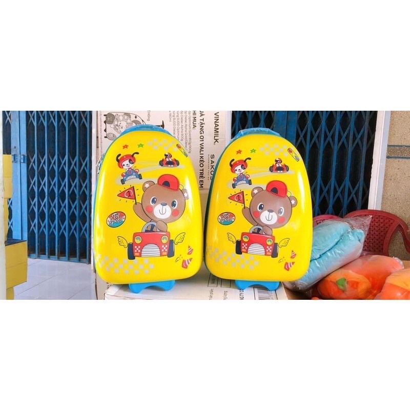 Vali Kéo Du Lịch Cho Bé Quà Tặng Từ Vinamilk, Vali Kéo 2 Mặt Ch bé Trai bé Gái, Vali Du Lịch Size 18