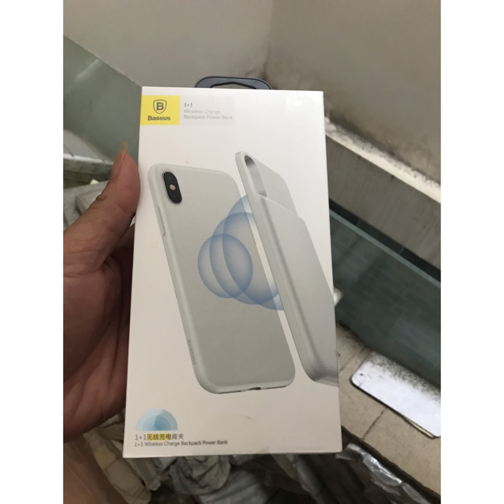 [Mã 66ELHASALE hoàn 7% đơn 500K] Ốp lưng tích hợp Pin sạc dự phòng không dây Baseus cho iPhone X(Trắng) - Huco Việt Nam