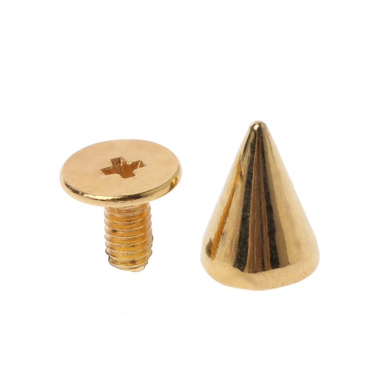 Set 100 Đinh Tán Kim Loại 10MM Hình Nón Dùng Để Làm Đồ Da Thủ Công