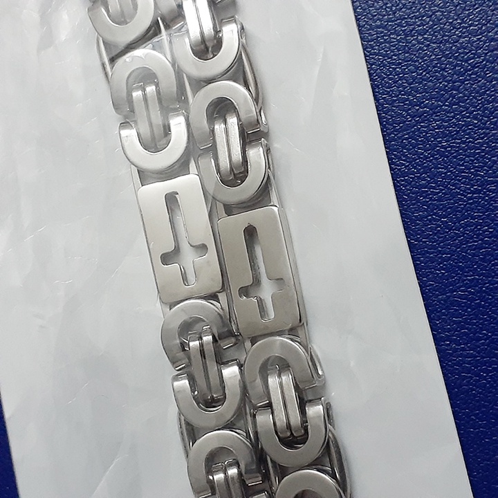 Dây chuyền nam inox kiểu ziczac thánh giá 7ly sáng đẹp, không đen, thể hiện đẳng cấp phái mạnh