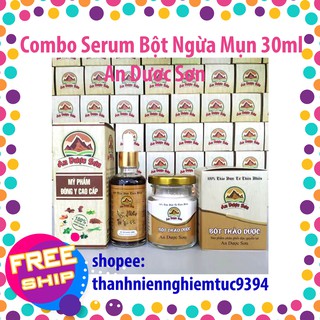 Combo Serum và Bột Thảo Dược An Dược Sơn Hết mụn liền da 30ml