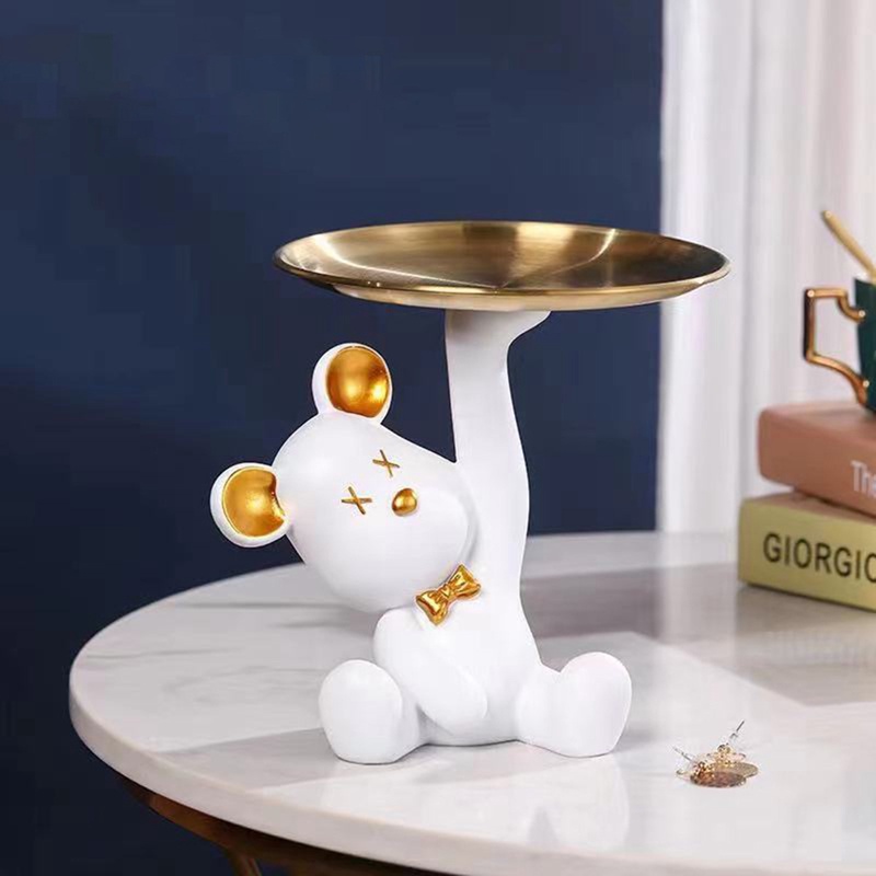 Đồ Chơi Mô Hình Gấu Kawed Bằng Nhựa Resin Sáng Tạo Để Bàn Trang Trí Nhà Cửa