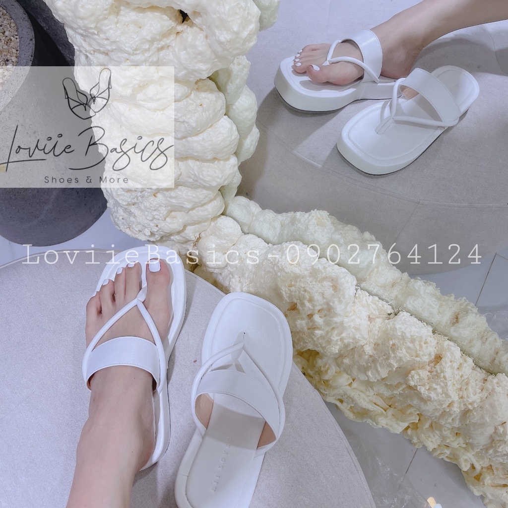 DÉP NỮ LOVIIE BASICS - DÉP THỜI TRANG QUAI NGANG - DÉP BÁNH MÌ ĐẾ THẤP 3 PHÂN D220421