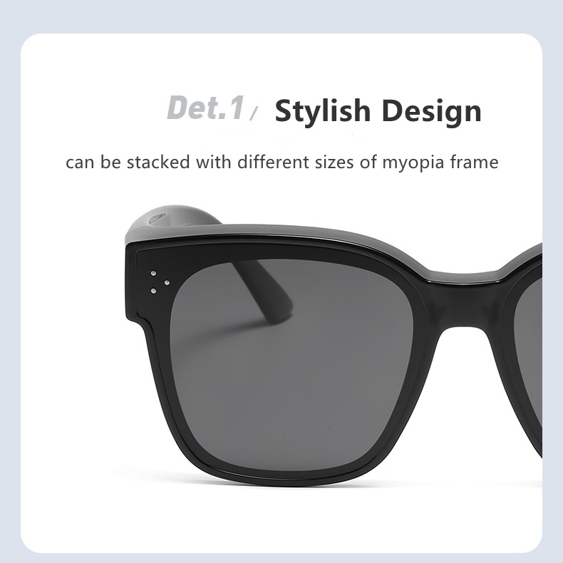 Kính Chống Nắng Phân Cực Chống Lóa Tròng Lớn Màu Đen Thời Trang Cho Nam Và Nữ