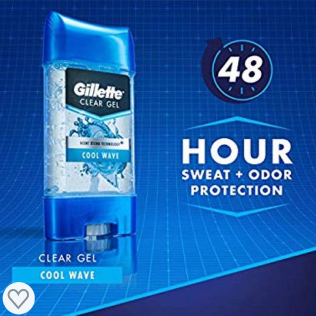 Lăn khử mùi Nam Gillette Cool Wave Clear Gel Scent Xtend Technology + 107g