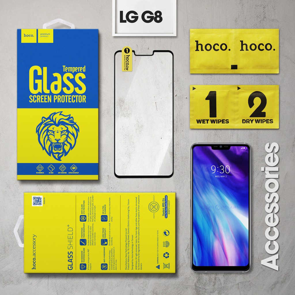 Cường lực LG G8 hiệu Hoco.tw Full viền màu (Đen)