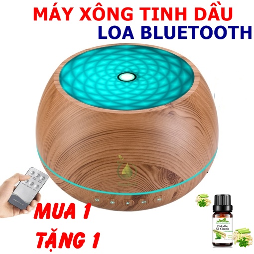 Máy Xông Tinh Dầu Đèn Xông Thùng Gỗ Nghe Nhạc Dung Tích Lớn 1000ml Loa Bluetooth