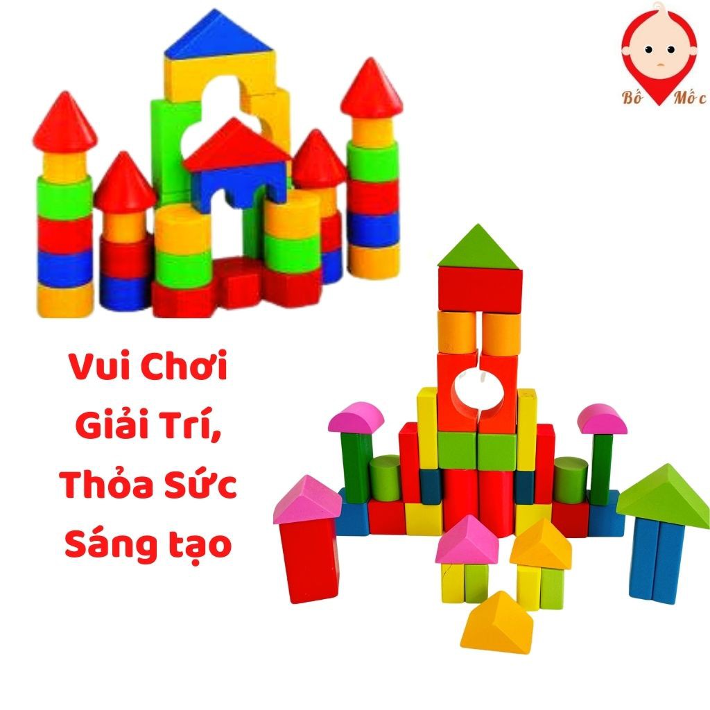 Đồ Chơi Xếp Hình Building Block 40 Chi Tiết Hình Khối Sắc Màu Cho Bé Học Hình Khối, Màu Sắc Tư Duy Thông Minh - Shop Bố