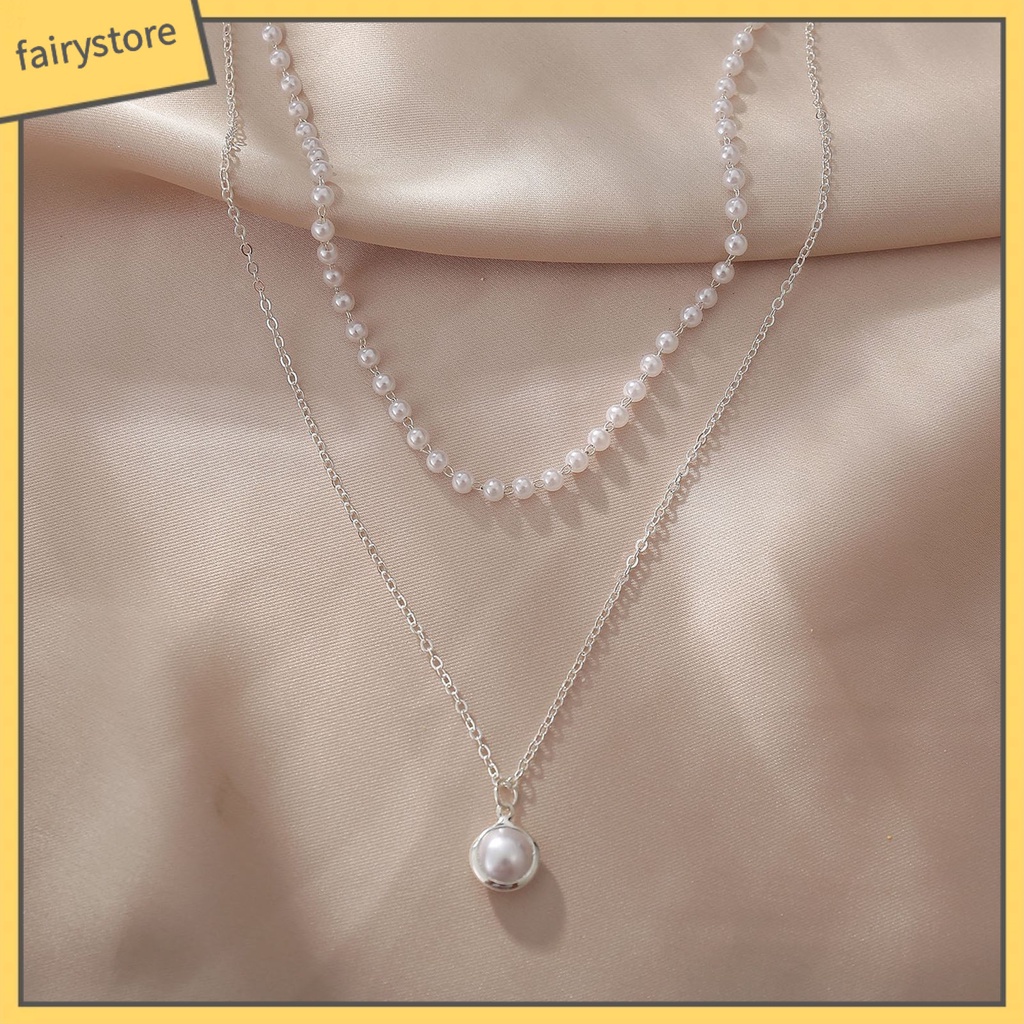 vòng cổ Hợp Kim Đính Ngọc Trai Giả Xinh Xắn