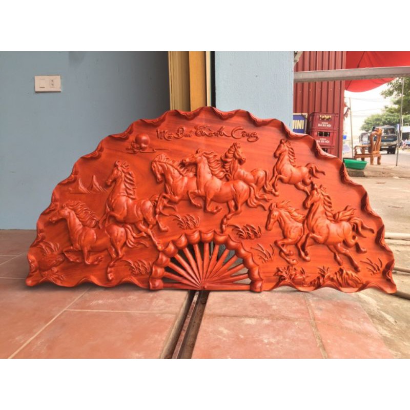 Tranh quạt treo tường gỗ hương