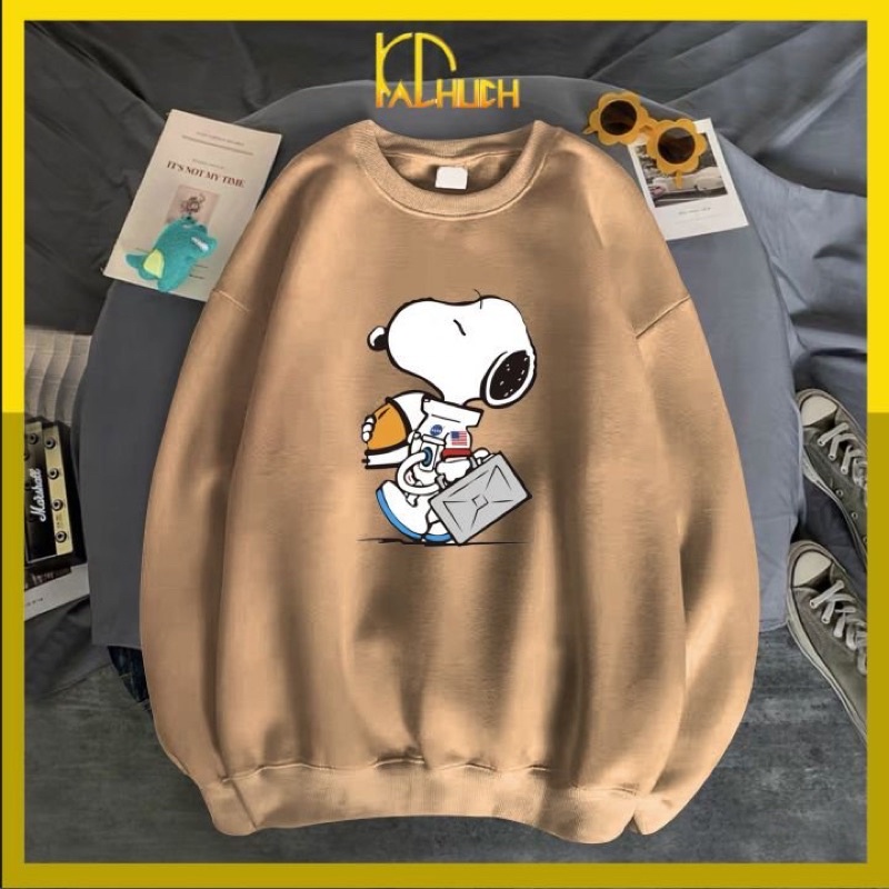 Áo sweater nỉ in snoopy vali dễ thương cho cả nam nữ