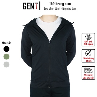 Áo chống nắng nam GenT, áo khoác chống nắng vải cotton da cá kiểu cổ cao túi khoá kéo thấm hút mồ hôi, chống tia UV
