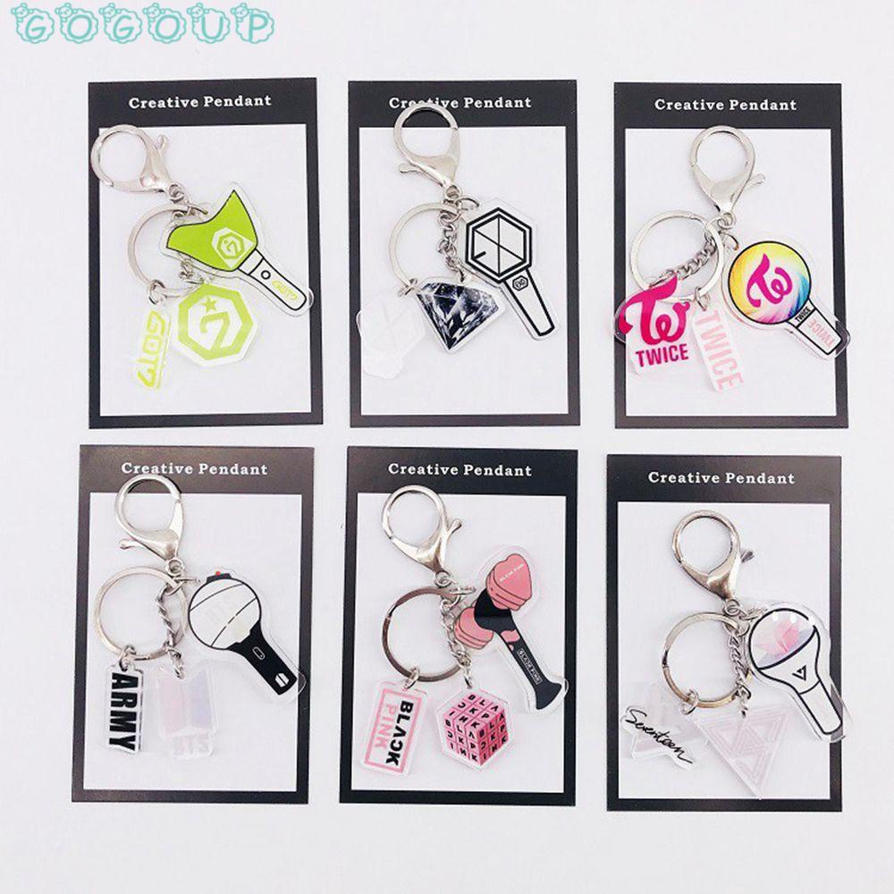 Móc Khóa Acrylic Họa Tiết Nhóm Nhạc TWICE BT21 BTS GOT7 BLACKPINK EXO KPOP