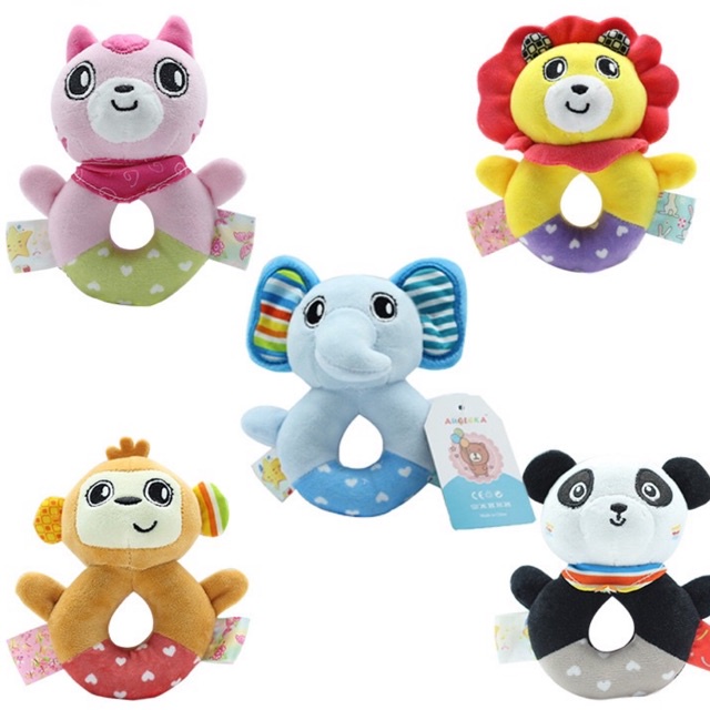 Đồ chơi cầm tay thú nhồi bông lục lạc phát tiếng kêu xúc xắc,giúp bé phát triển kỹ năng cầm nắm , sợi bông an toàn