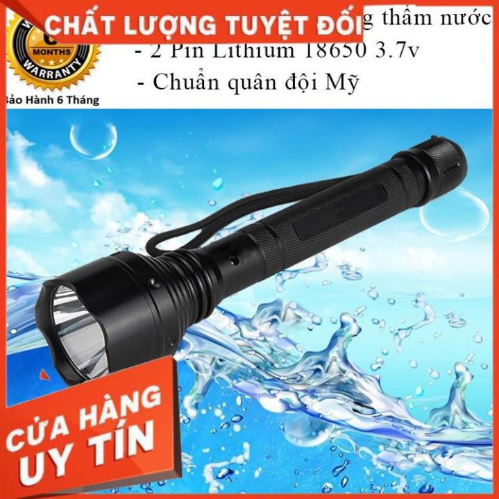 Đèn pin siêu sáng, Đèn pin police  LY S015 chống thấm nước, sản xuất theo tiêu chuẩn quân đội Mỹ độ sáng lên đến 2200Lm