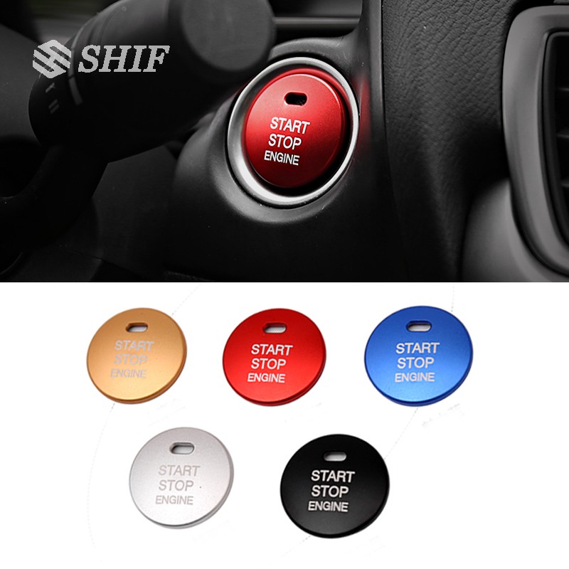 Vòng kim loại bọc công tắc động cơ xe hơi mazda3 axela