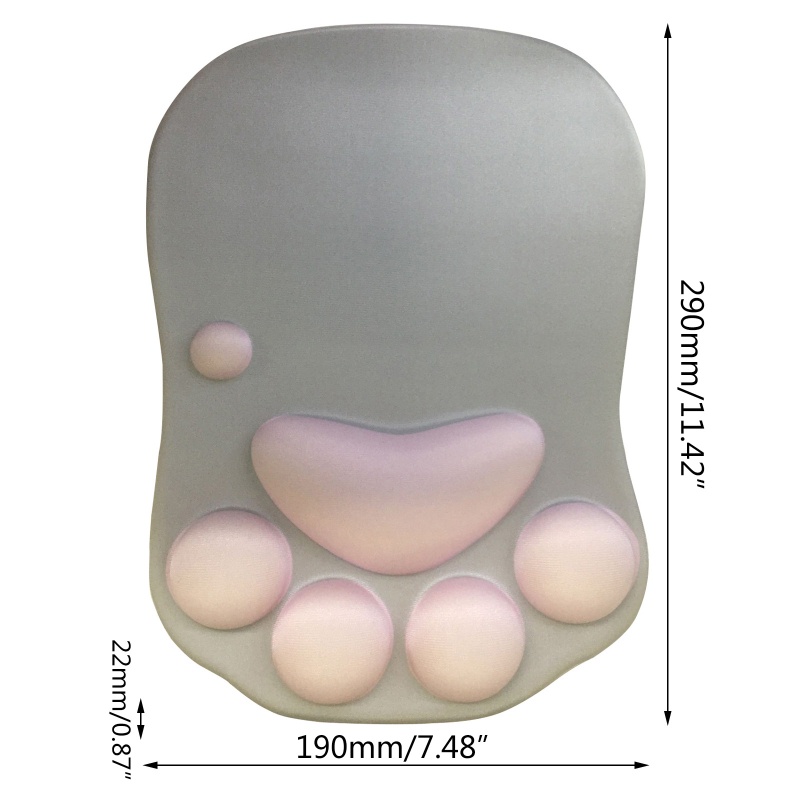 Đệm Lót Chuột Bằng Silicone Mềm Hình Dấu Chân Mèo 3D Dễ Thương