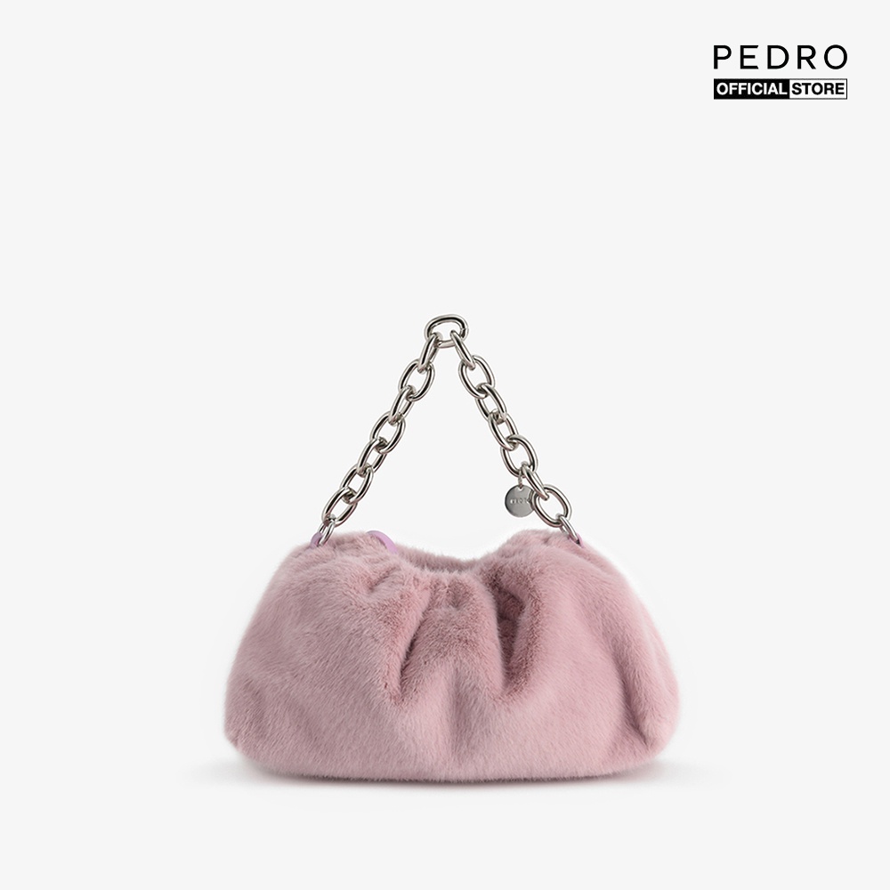 PEDRO - Ví nữ cầm tay Faux Fur Ruched Clutch With Chain PW2-26390003-19