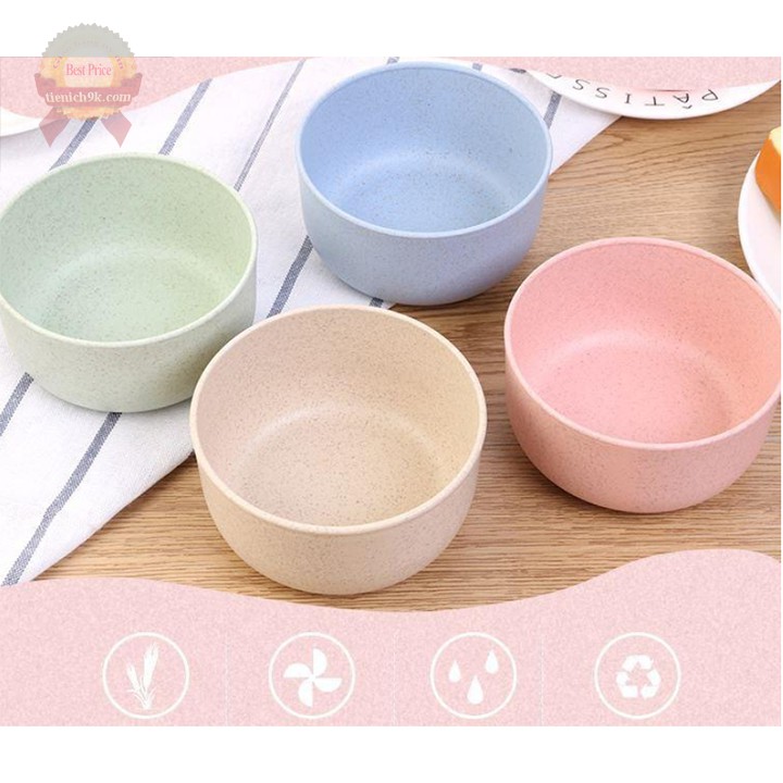 Bát ăn cơm cao cấp nhựa lúa mạch chịu nhiệt kháng khuẩn nhiều màu