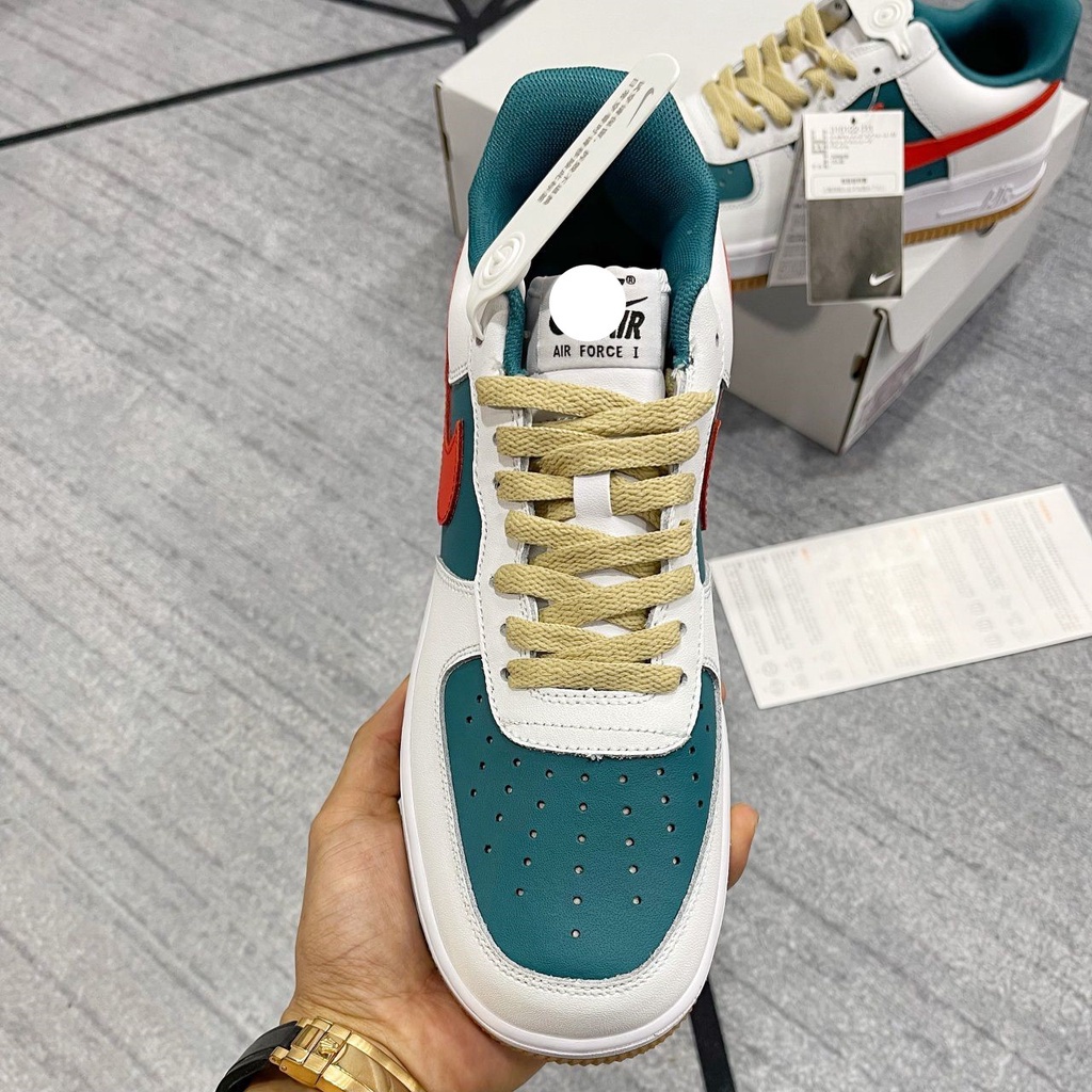 Giày thể thao AF1 xanh đỏ nam nữ, Giày sneaker air Force GC dễ phối đồ