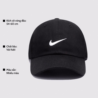 Mũ lưỡi trai thêu logo Nike cá tính, chất liệu kaki cao cấp form unisex nam nữ
