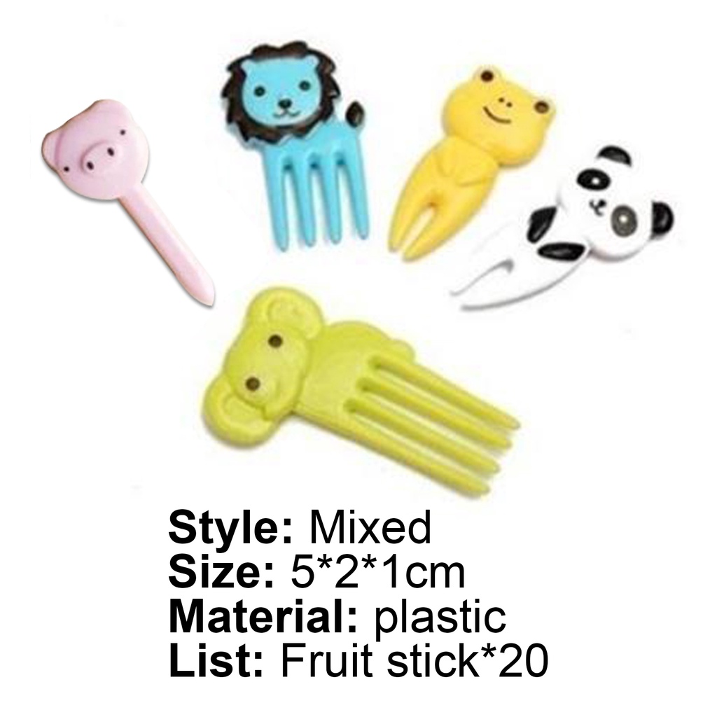 Bộ 20 Cây Gắp Trái Cây / Động Vật / Trái Cây Mini Bằng Nhựa Nhiều Hình Dạng Dễ Thương Cho Bé