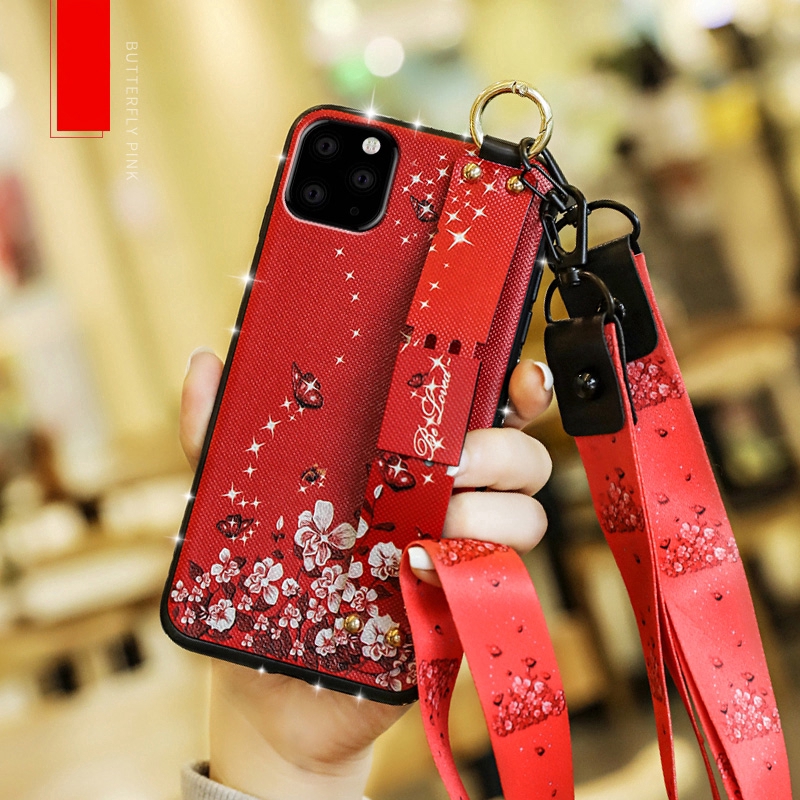 Ốp điện thoại silicon mềm gắn dây đeo cổ tay và dây treo cho iPhone 12 Pro Max 12 Mini 11 Pro Max XS Max XR X 7 8 Plus Luxury Soft Silicone Wrist Strap Phone Case With Free Lanyard