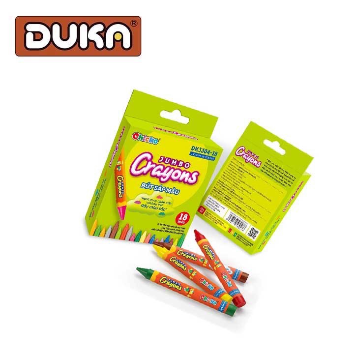 Văn Phòng Phẩm DUKA: Bút Sáp Màu Jumbo Crayons (18 Màu) DK 3304