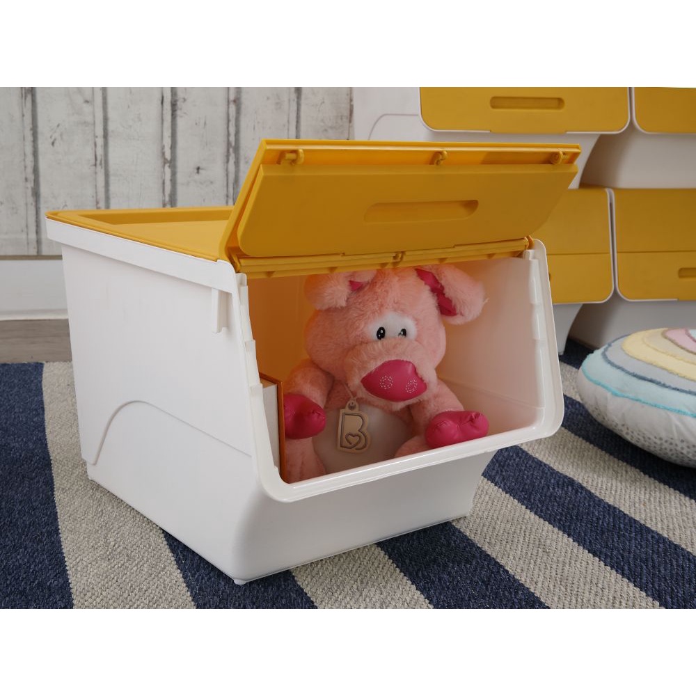 Thùng lưu trữ đa năng bằng nhựa PP cao cấp, có nắp OTELLO 34 Lít  màu vàng Index Living Mall Nhập khẩu Thái Lan