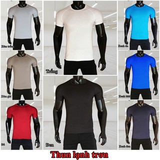 Áo thun tập gym nam [Freeship] Áo thể thao trơn nam thun lạnh TT01
