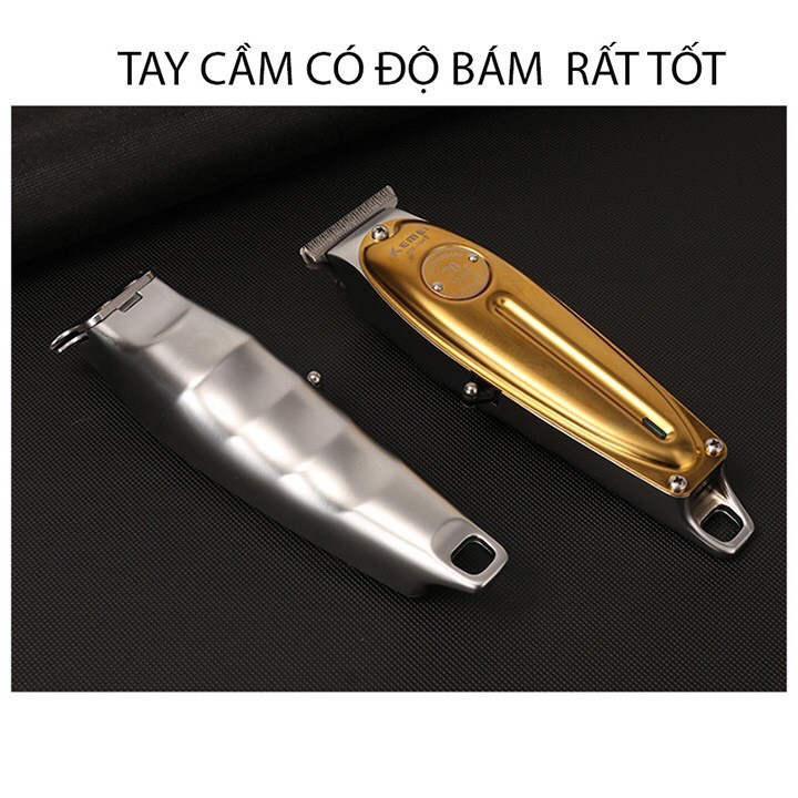 Tông đơ cắt tóc bấm viền cao cấp kemei 1949 sang trọng tinh tế công suất 5w vỏ hợp kim nguyên khối pin trâu lưỡi cắt sắc